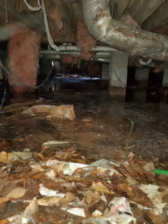 Crawl space flood assessment for Commercial Water Damage Restoration in Wake Village